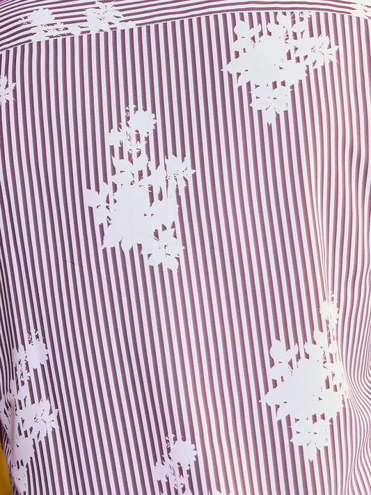 Brown & White Botanical Stripes Shirt