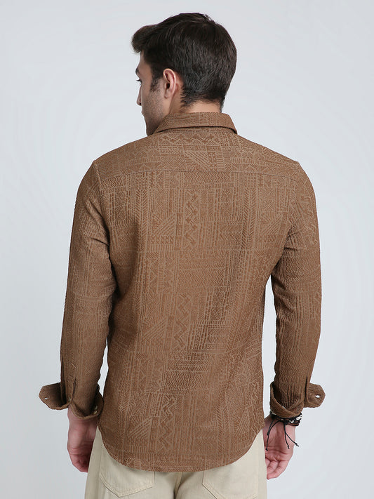 Intricate Rustic Charm Jacquard Shirt