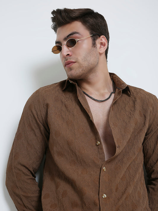 Soil Floral Textured Shirt