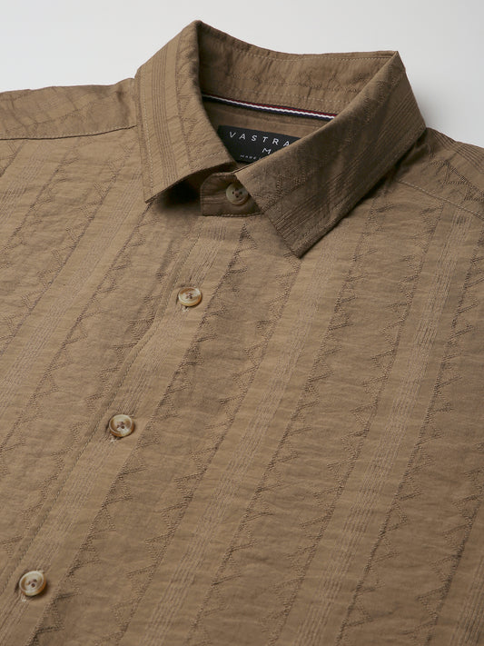 Brown Dune Stripe Elegance Shirt