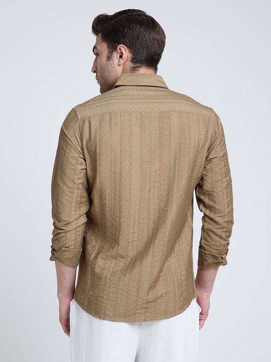 Brown Dune Stripe Elegance Shirt