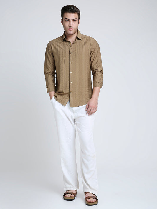 Brown Dune Stripe Elegance Shirt