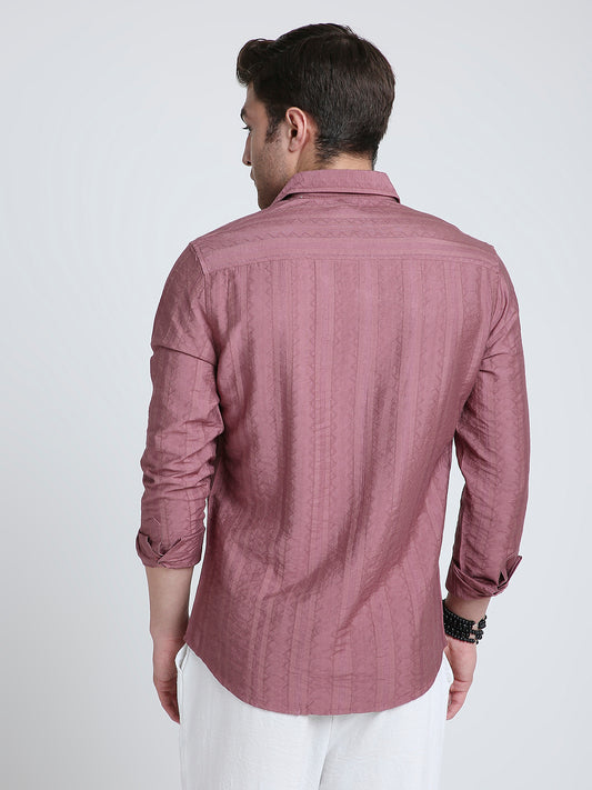Dusky Rose Pink Jacquard Elegance Shirt