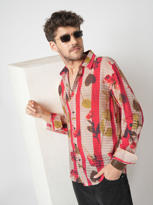 Rose Garden Striped Summer Shirt