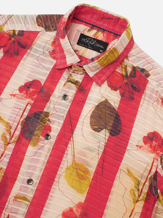 Rose Garden Striped Summer Shirt