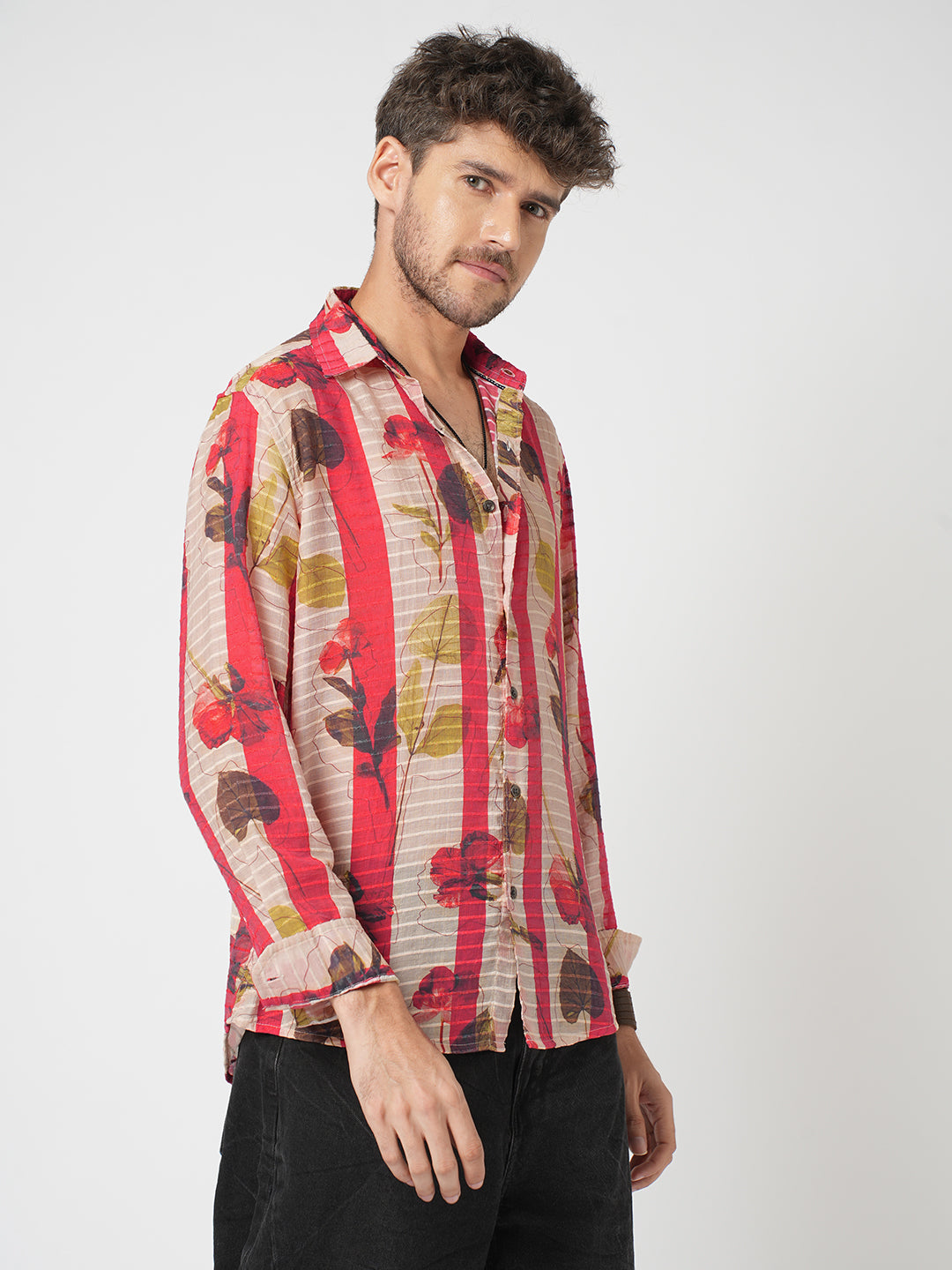 Rose Garden Striped Summer Shirt