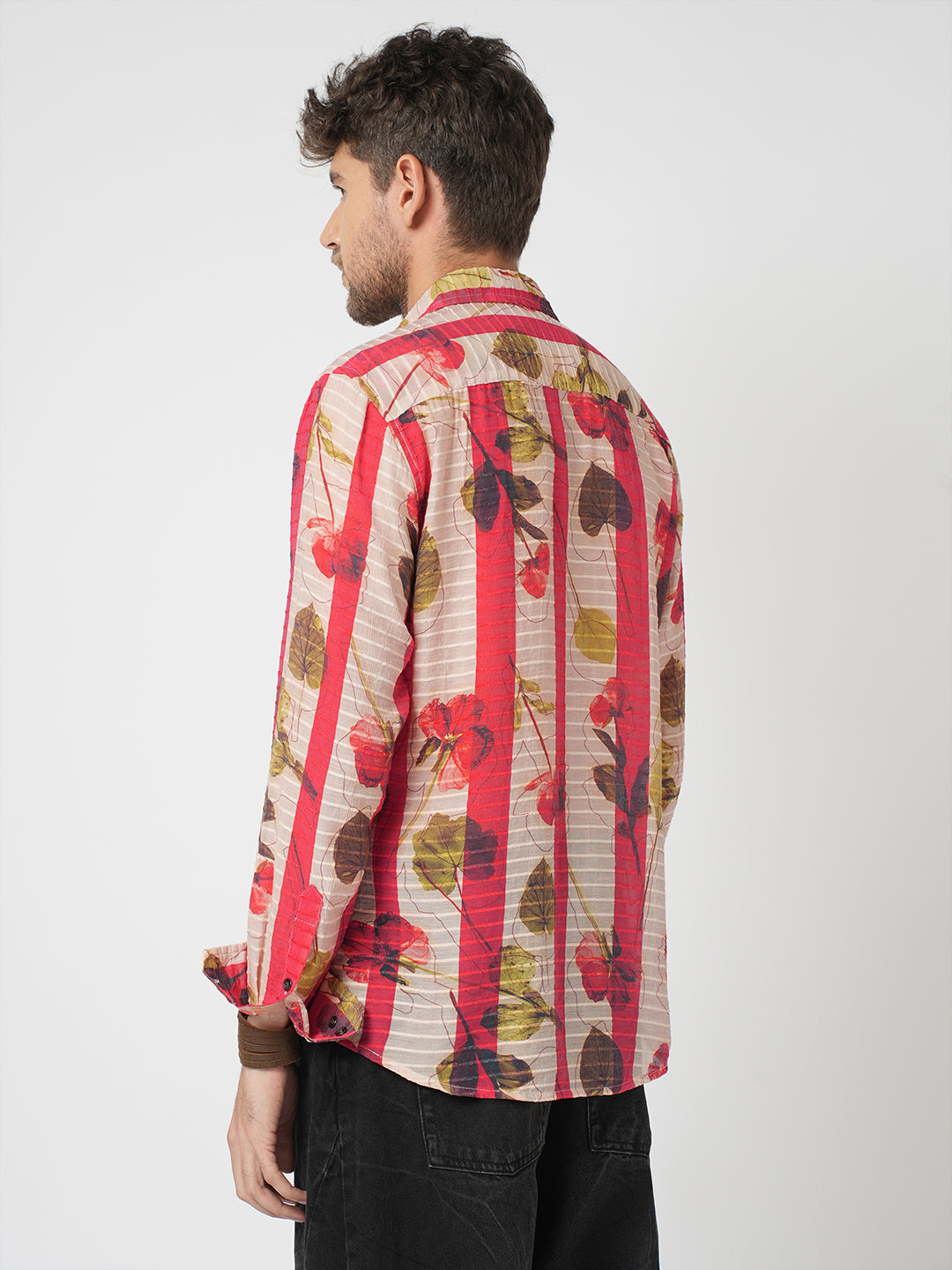 Rose Garden Striped Summer Shirt