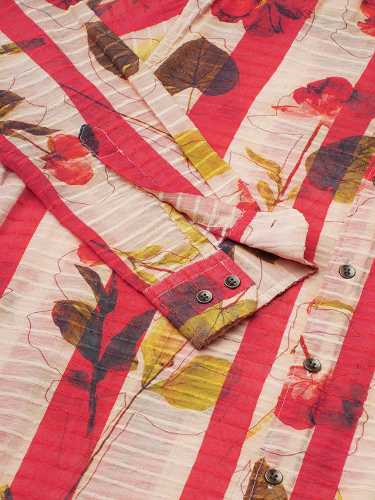 Rose Garden Striped Summer Shirt