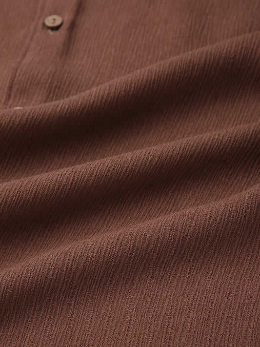 Russet Brown Crinkled Shirt