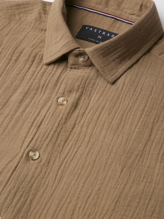 Brown Double Cloth Everyday Shirt