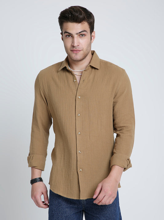 Brown Double Cloth Everyday Shirt