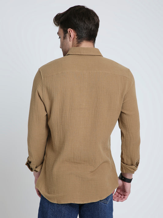 Brown Double Cloth Everyday Shirt