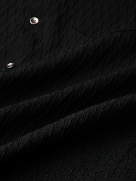 Black Noir Grid Luxe Evening Shirt
