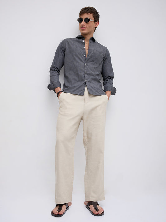 Charcoal Grey Textured Everday Shirt