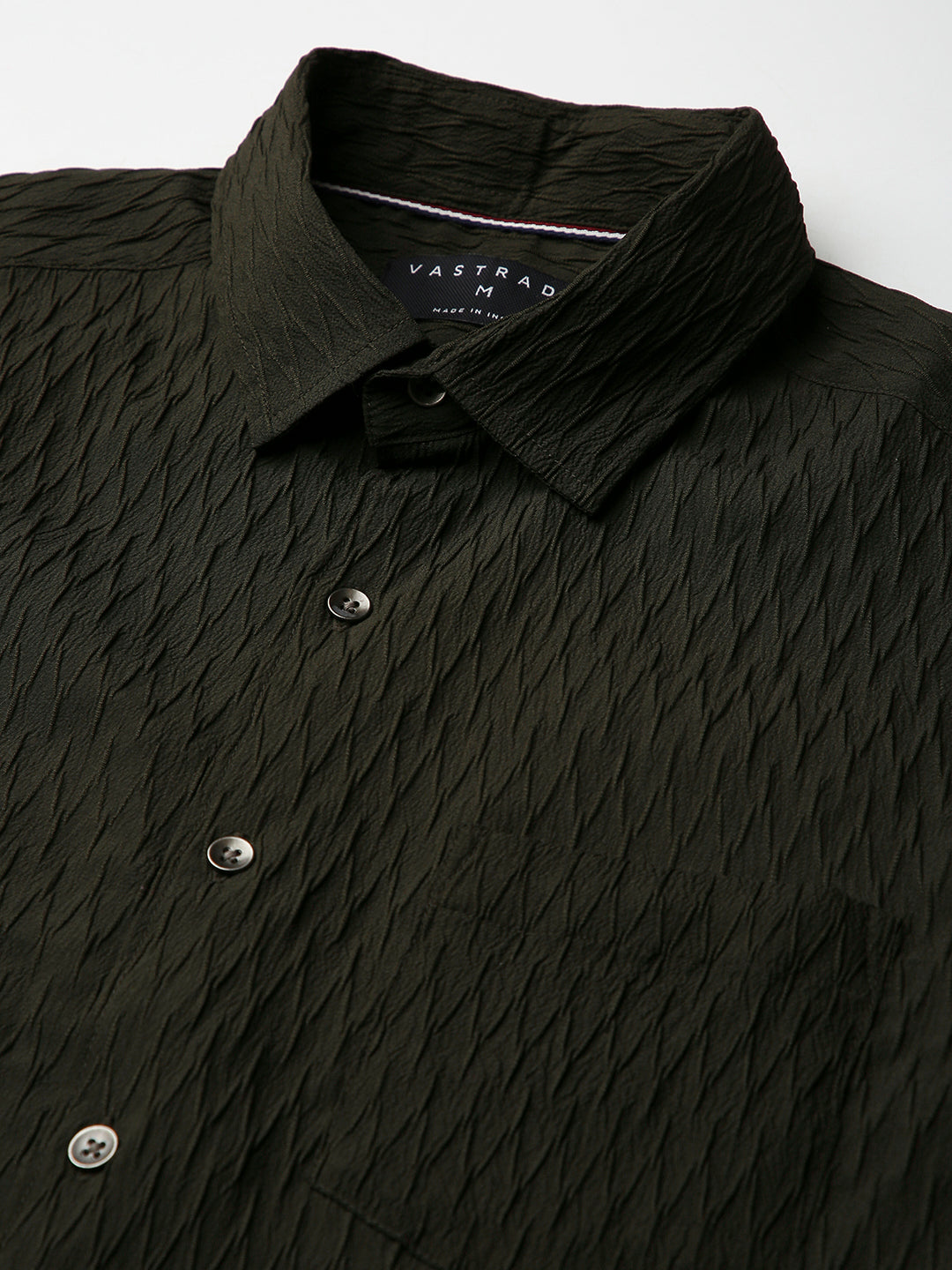 Twilight Olive Self-Design Embossed Shirt