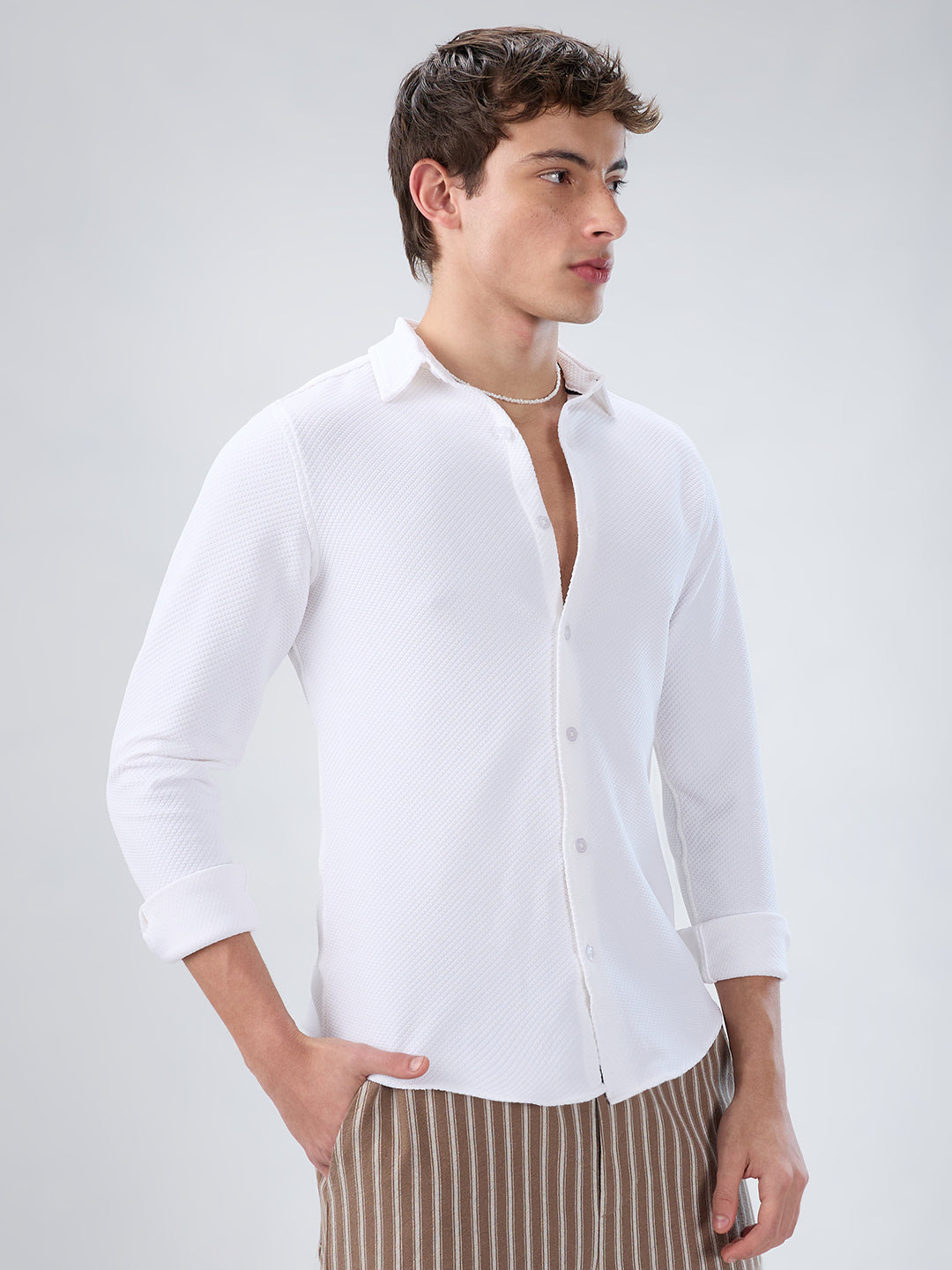 Crystal White Tactile Shirt