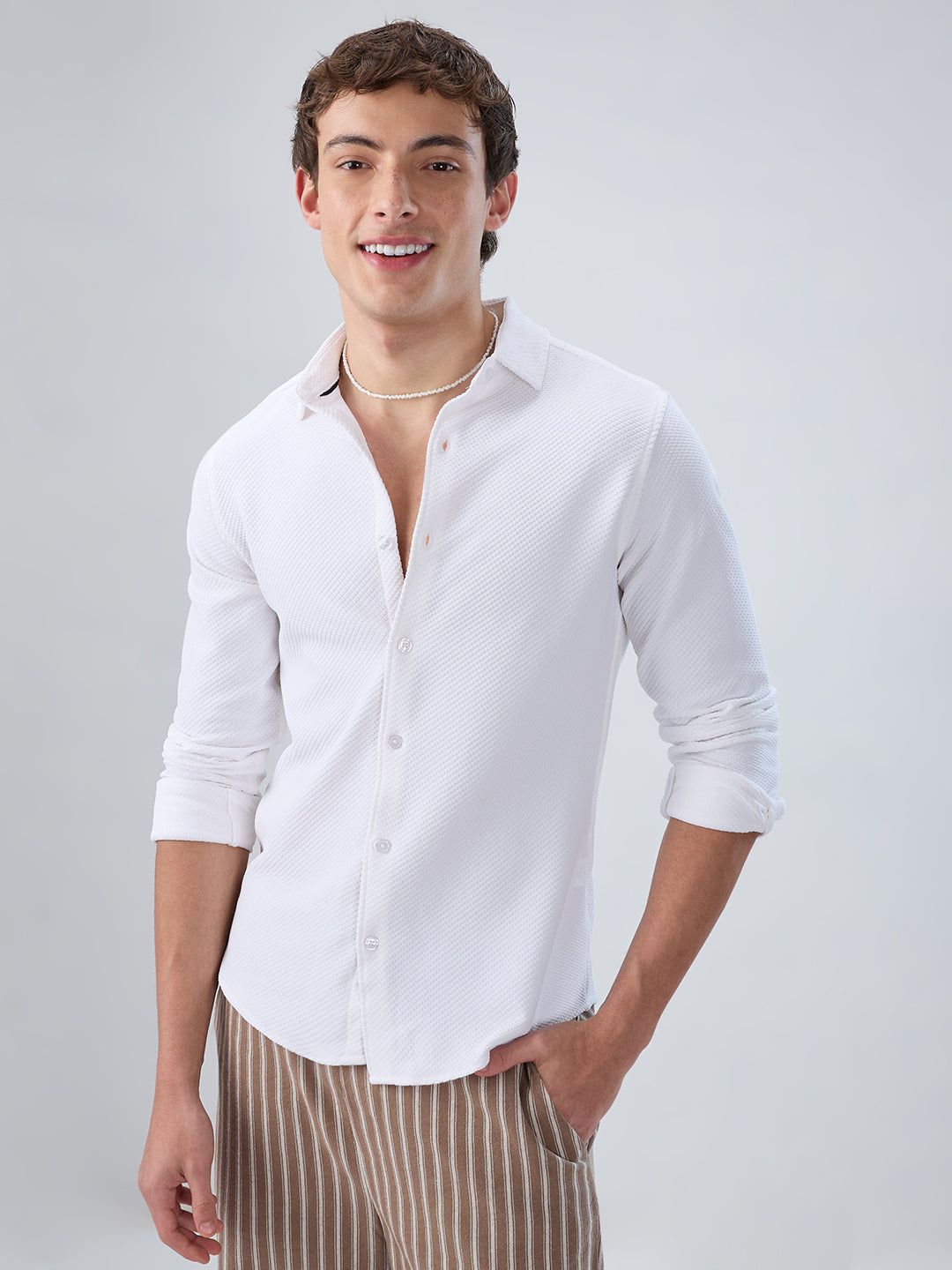 Crystal White Tactile Shirt