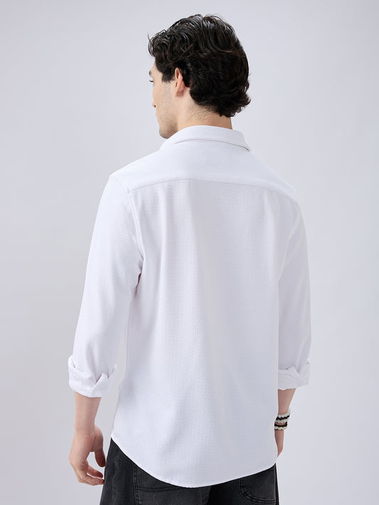 White Echo Woven Textured Shirt