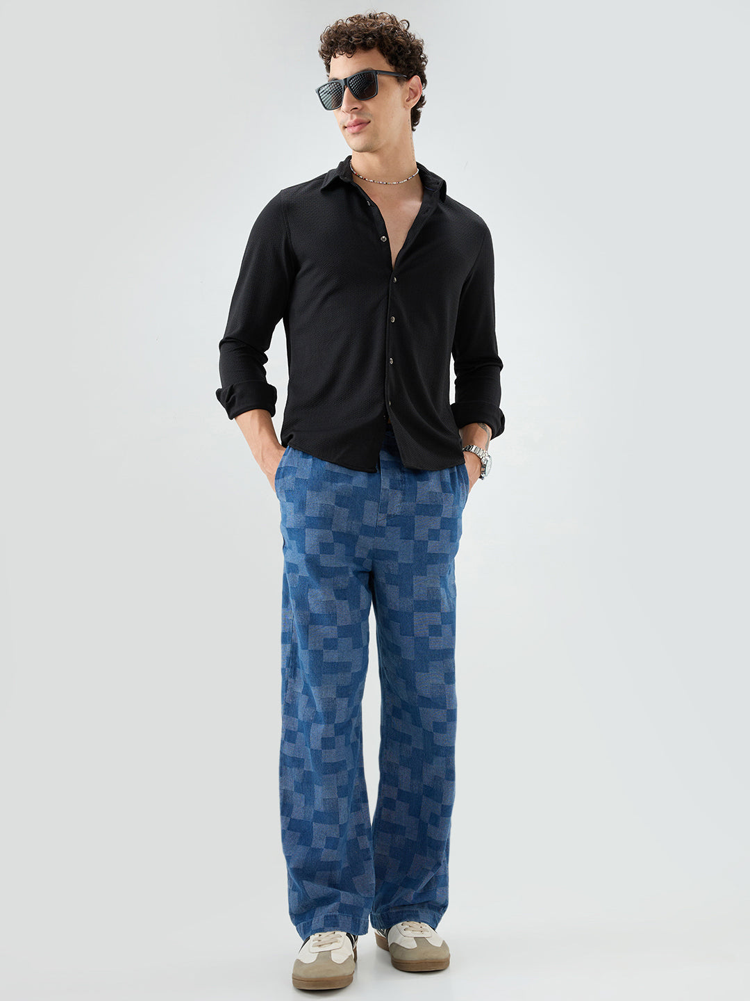 Classic Black Textured Shirt
