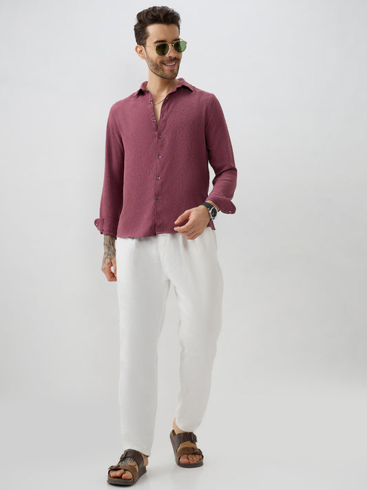 Rosewood Breeze Crepe Casual Shirt