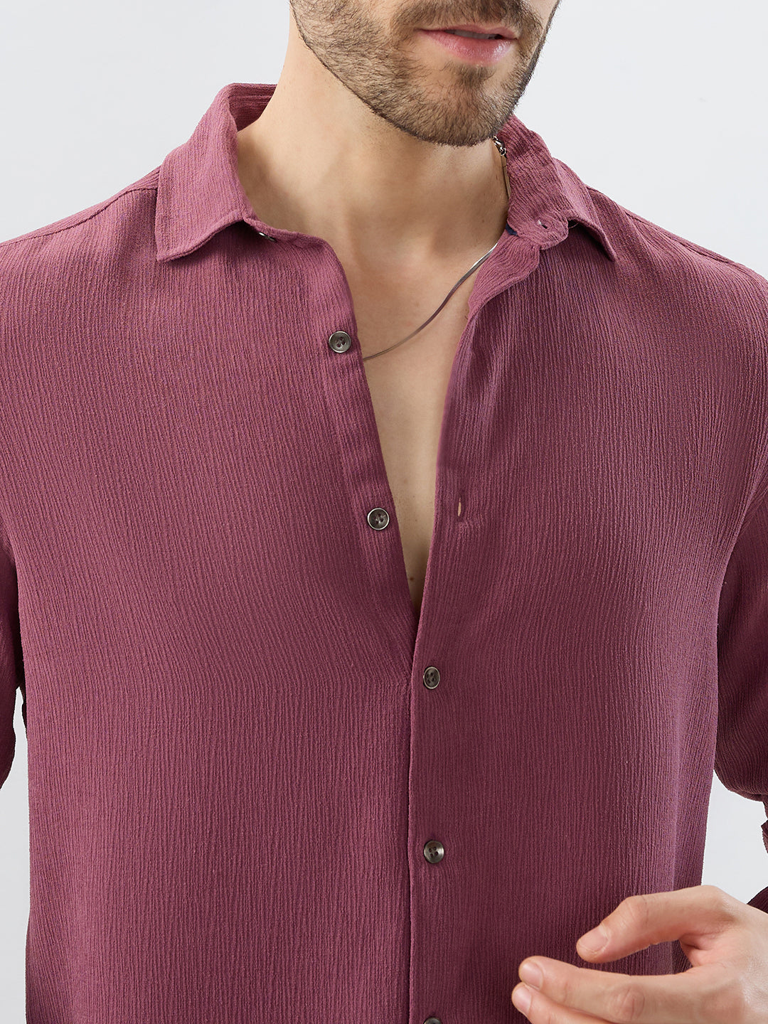Rosewood Breeze Crepe Casual Shirt
