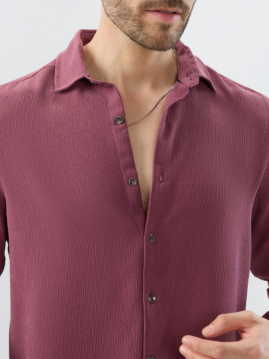 Rosewood Breeze Crepe Casual Shirt