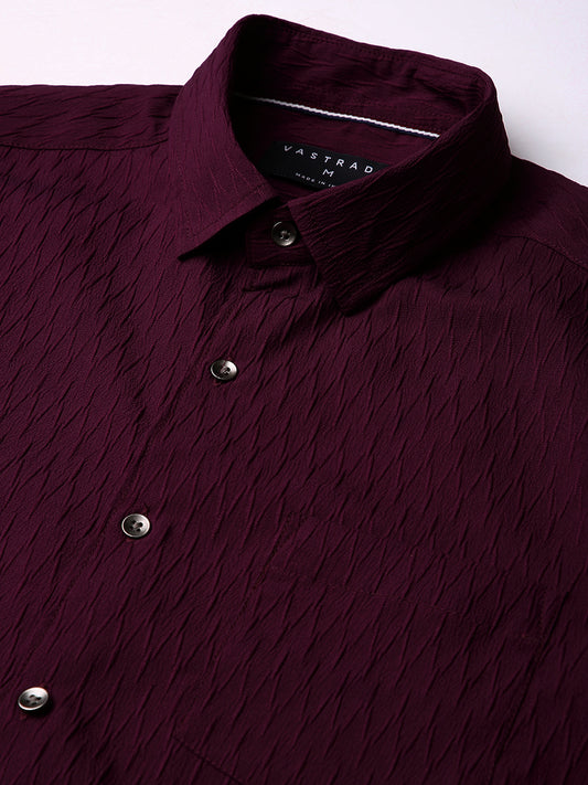 Royal Wine NightOut Textured Shirt