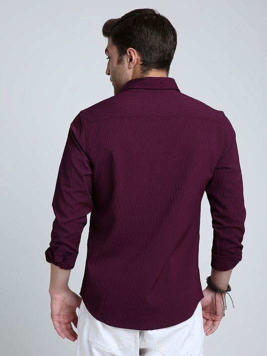 Royal Wine NightOut Textured Shirt