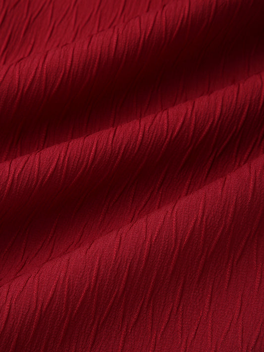 Deep Ruby Red Textured Shirt