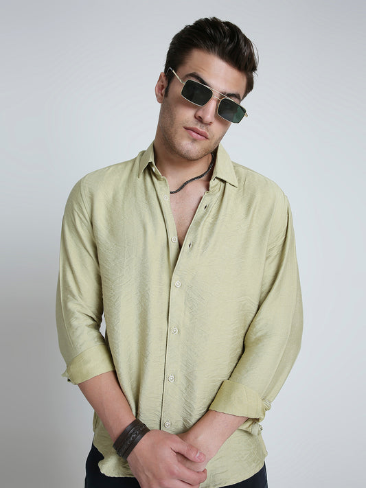 Pale Green Lightweight Crinkled Everyday Shirt