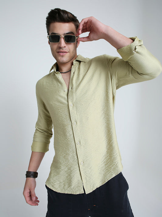 Pale Green Lightweight Crinkled Everyday Shirt