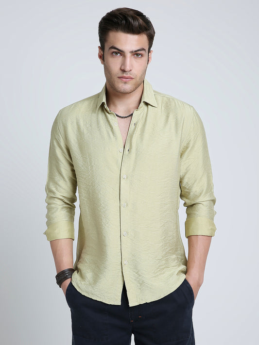 Pale Green Lightweight Crinkled Everyday Shirt