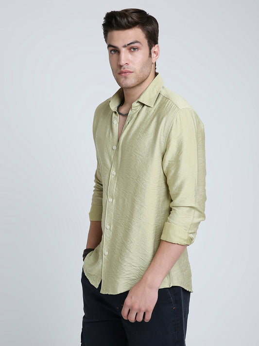 Pale Green Lightweight Crinkled Everyday Shirt