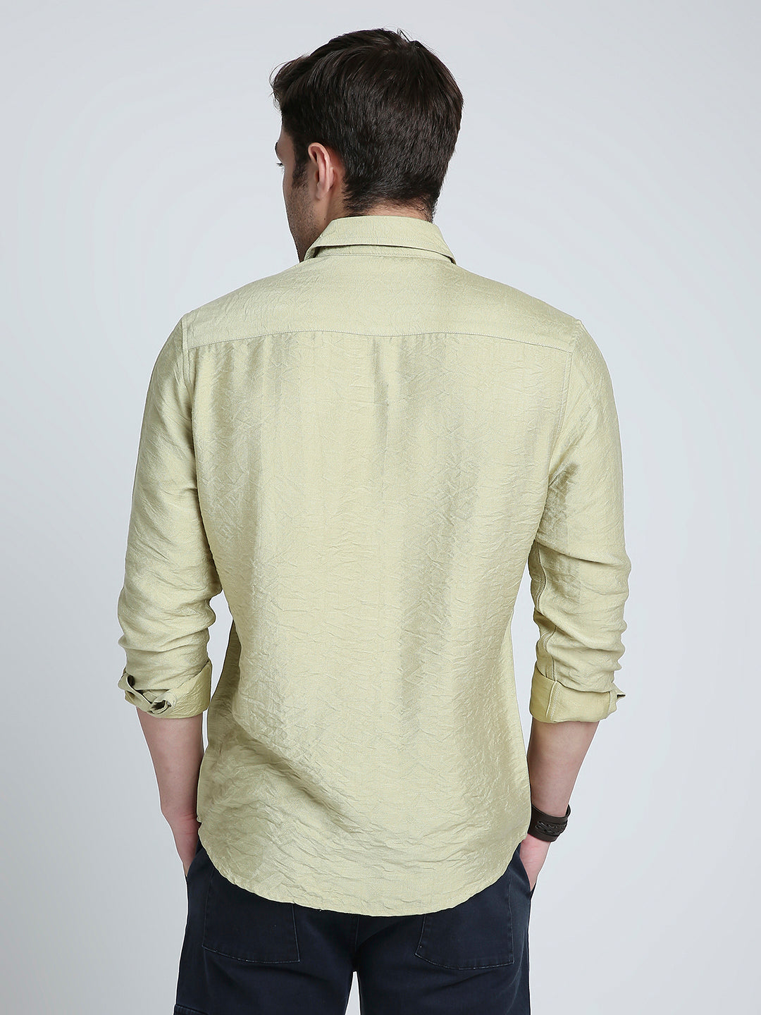 Pale Green Lightweight Crinkled Everyday Shirt