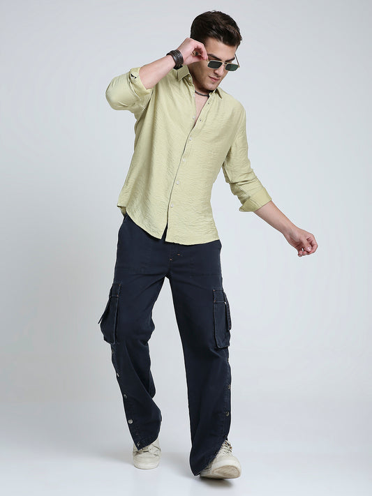 Pale Green Lightweight Crinkled Everyday Shirt