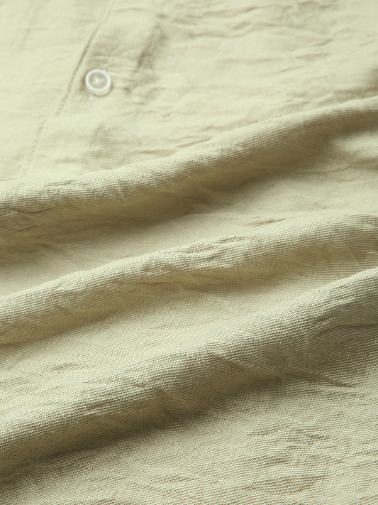 Pale Green Lightweight Crinkled Everyday Shirt