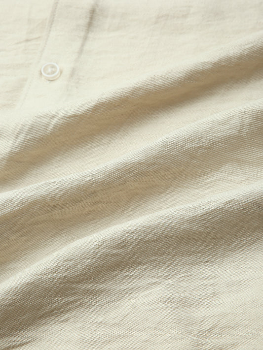 Golden Beige Lightweight Crinkled Shirt