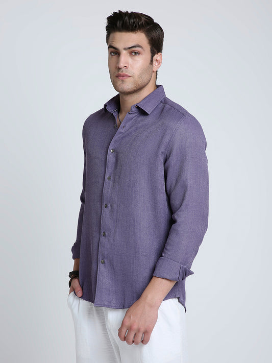 Purple Soft Textured Woven Shirt