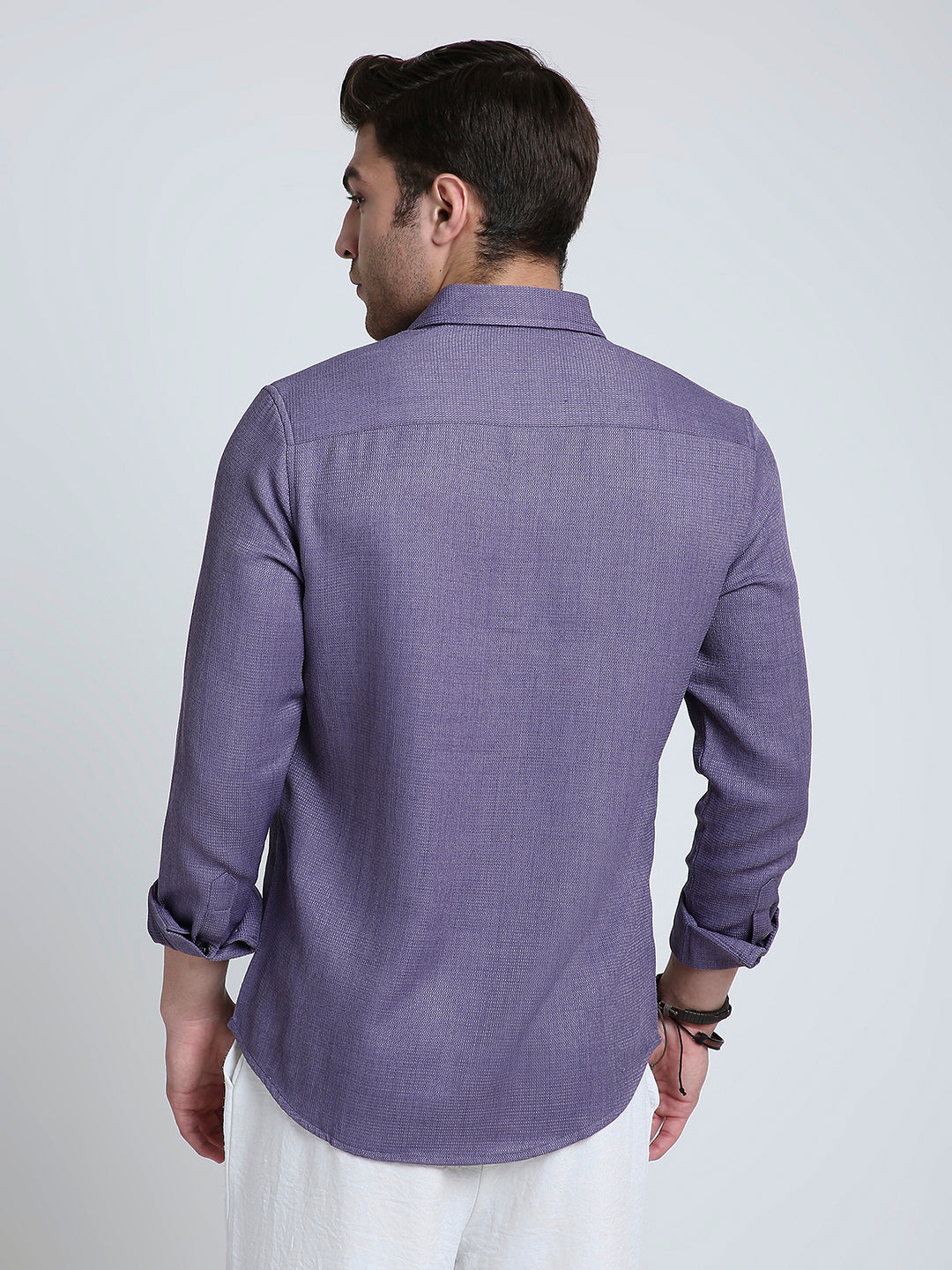 Purple Soft Textured Woven Shirt