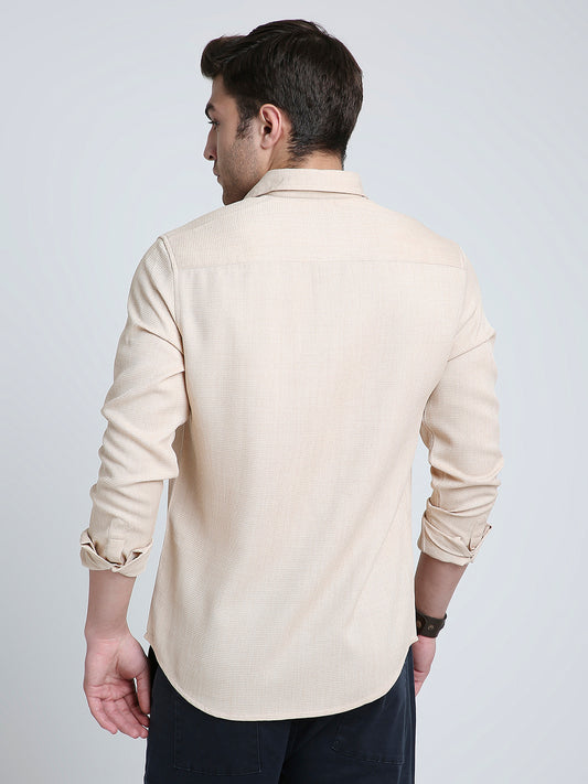 Sand Beige Micro Texture Shirt