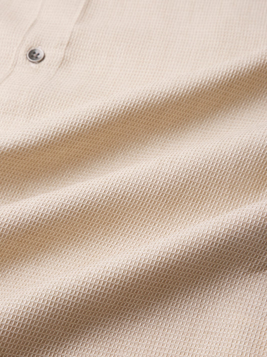 Sand Beige Micro Texture Shirt