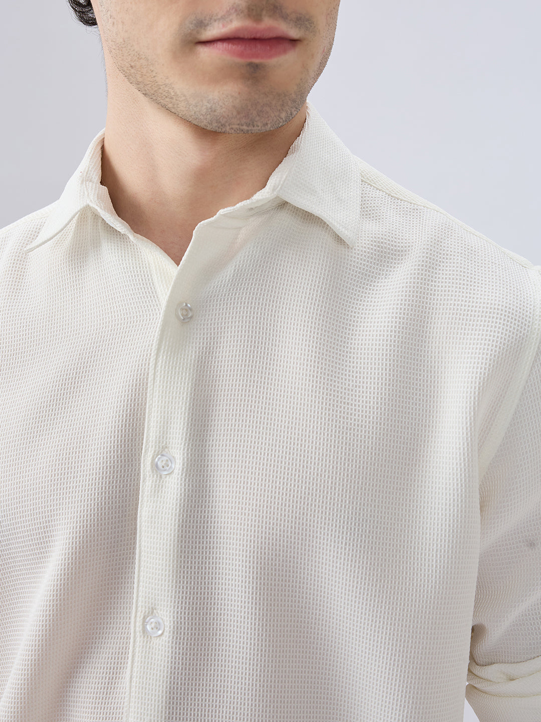White Waffle Weave Everyday Shirt