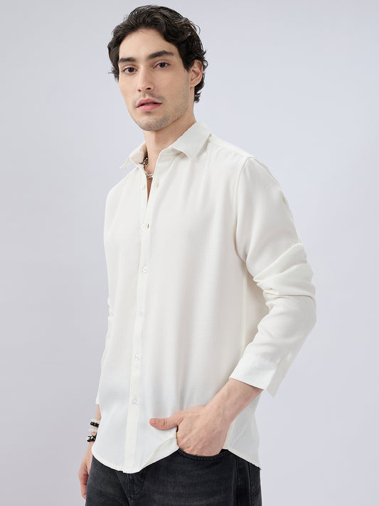 White Waffle Weave Everyday Shirt