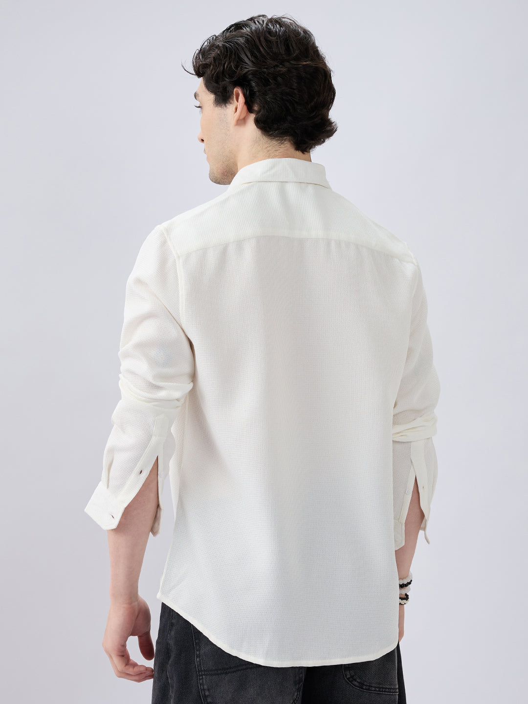 White Waffle Weave Everyday Shirt