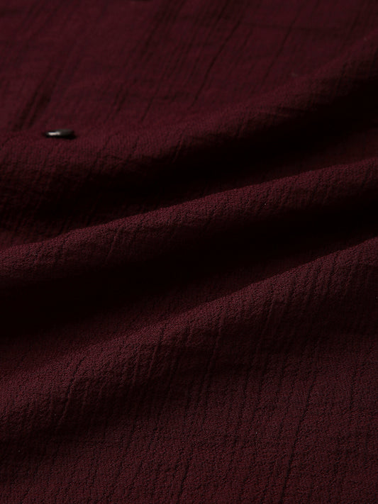 Dark Ruby Luxe Crinkled Shirt