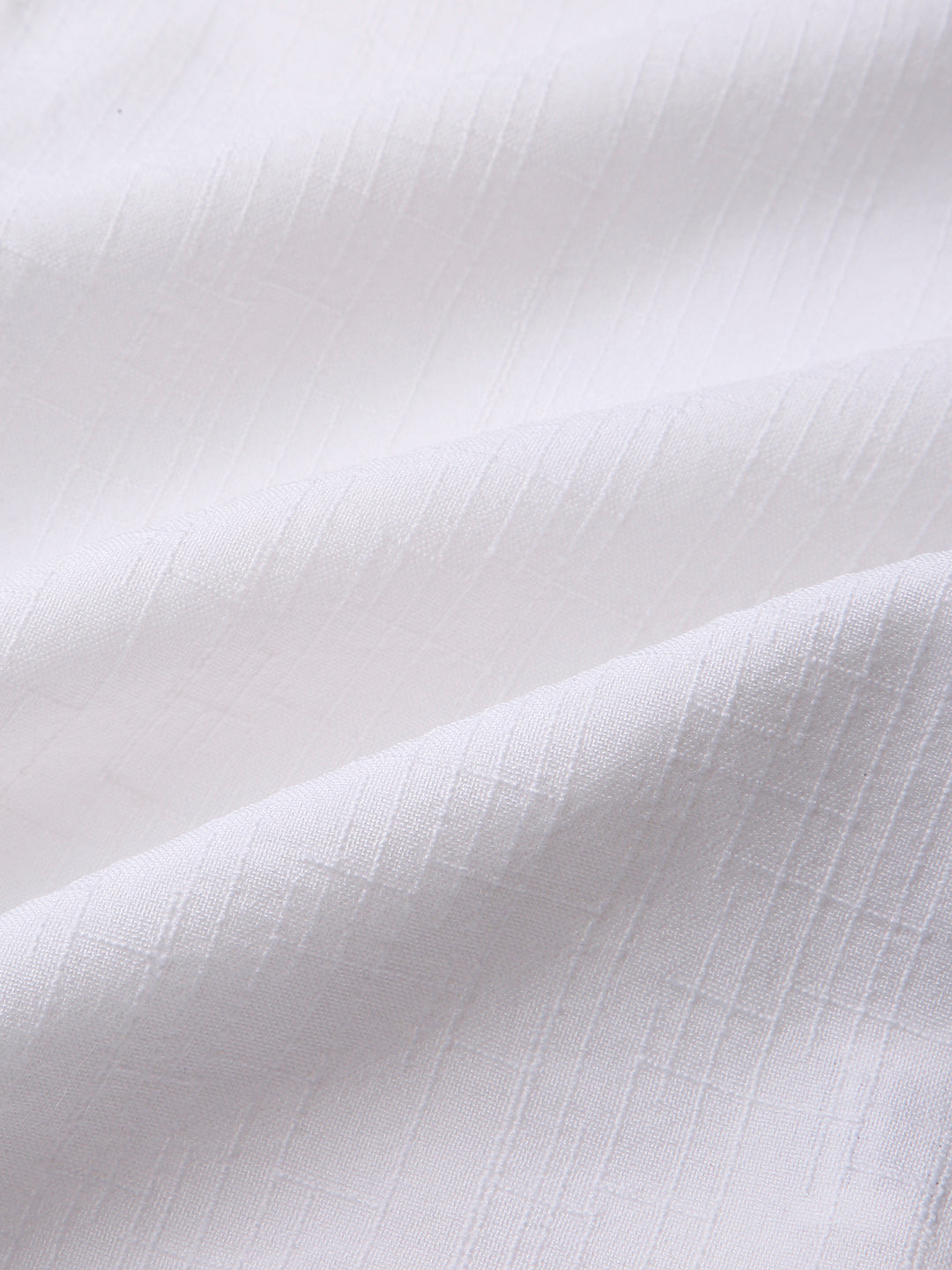 Feather White Elegant Grid Textured Shirt