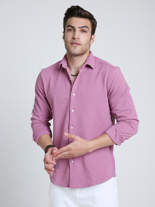 Dusty Rose Pink Textured Shirt