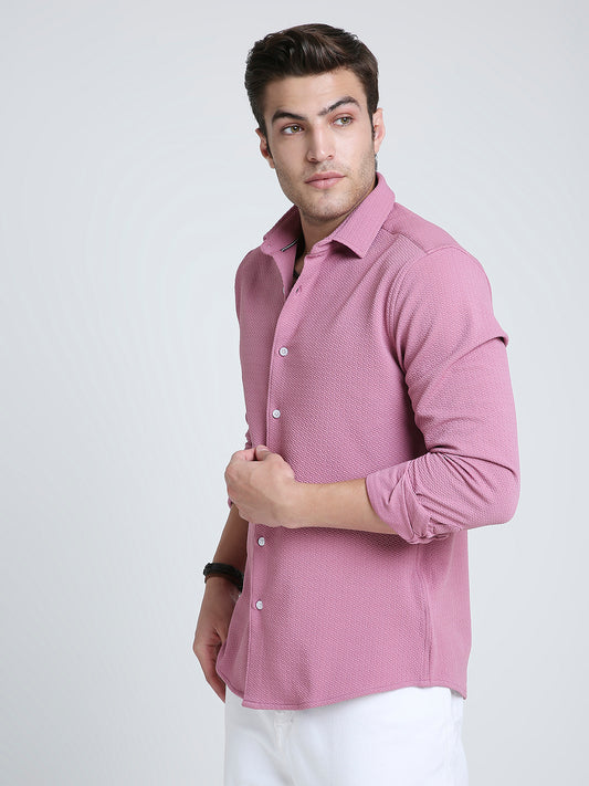 Dusty Rose Pink Textured Shirt