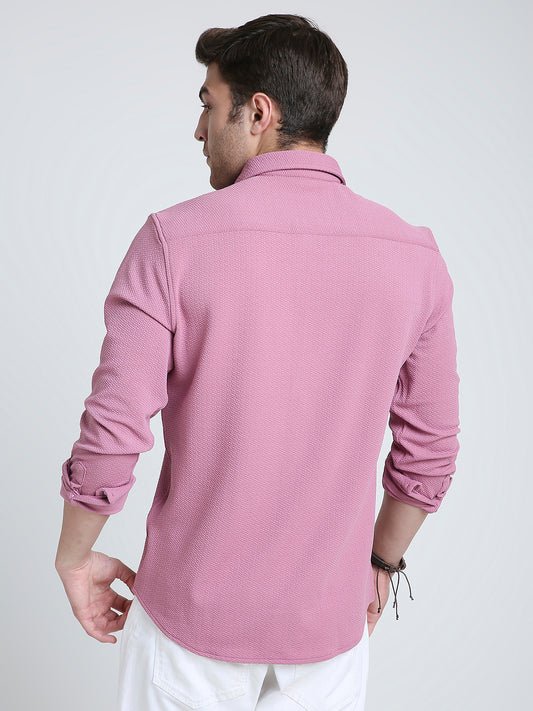 Dusty Rose Pink Textured Shirt