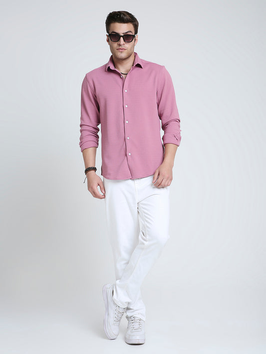 Dusty Rose Pink Textured Shirt
